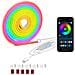 Striscia Led Neon Usb 3m - 60 Led/m, Controllo Bluetooth, 3 Tasti, Con Clip Di Montaggio - Foto miniatura 1