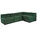 Pouf modulari  4 pz Verde in tessuto - Foto miniatura 1