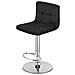 Sgabello girevole HAXU in velluto nero con base cromata - Foto miniatura 6