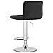Sgabello girevole HAXU in velluto nero con base cromata - Foto miniatura 4