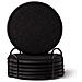 Set Di 6 Sottobicchieri Rotondi In Silicone E Feltro Con Supporto - Resistenti Al Calore E Antiscivolo Black - Foto miniatura 1