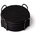 Set Di 6 Sottobicchieri Rotondi In Silicone E Feltro Con Supporto - Resistenti Al Calore E Antiscivolo Black - Foto miniatura 2