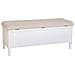 Sgabello Imbottito In Legno Laccato Bianco Antico 120x43x48h Cm - Foto miniatura 4