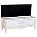 Sgabello Imbottito In Legno Laccato Bianco Antico 120x43x48h Cm - Foto miniatura 5