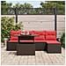 Set Divano da Giardino 6 pcs Marrone polyrattan - Foto miniatura 3
