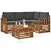 Set di divani da esterno con cuscino 5 pcs Naturale e Antracite - Foto miniatura 3
