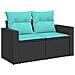 Set di divani 5 pz Nero e Blu Rattan sintetico e Acciaio - Foto miniatura 5