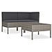 Set Divani da Giardino 3 pz con Cuscini in Polyrattan Grigio - Foto miniatura 1