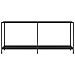 Tavolo Consolle Nero 180x35x75,5 Cm In Vetro Temperato - Foto miniatura 3