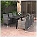 Set Da Pranzo Da Giardino 7 Pz E Cuscini In Polyrattan E Vetro - Foto miniatura 1