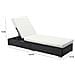 Set Di 2 Sdraio In Resina Intrecciata Nera E Materassino Bianco Sunny - Foto miniatura 2