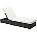 Set Di 2 Sdraio In Resina Intrecciata Nera E Materassino Bianco Sunny - Foto miniatura 5