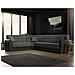 Divano Letto Matias, Divano Letto Contenitore Ad Angolo In Ecopelle E Tessuto, Sofà Da Soggiorno Con Apertura Click-clack E Penisola Reversibile, 305x238h91 Cm, Nero E Grigio Scuro - Foto miniatura 1