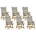Set Di 6 Sedie In Legno Di Acacia Con Cuscini Grigio Beige Java - Foto miniatura 13