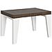 Tavolo Allungabile 90x130/390 Cm Naxy Mix Piano Bianco Frassino - Gambe Noce - Noce /bianco Frassino - Foto miniatura 5