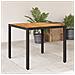 Tavolo Giardino Piano Legno Acacia Nero 90x90x75 Cm Polyrattan - Foto miniatura 1