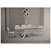 Tavolo Allungabile 90x90/194 Cm Clerk Premium Piano Cemento - Gambe Bianche - Foto miniatura 2