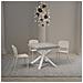 Tavolo Allungabile 90x90/194 Cm Clerk Premium Piano Cemento - Gambe Bianche - Foto miniatura 4