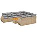 Set Divani Da Giardino 11 Pz Con Cuscini Beige In Polyrattan - Foto miniatura 2