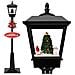 Lampione Natale Con Luce Led Scena Natalizia Motorizzata Neve Musica 180 Cm Nero - Foto miniatura 1