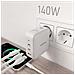 ASCH-140W3P030-W Caricabatterie per dispositivi mobili Universale Bianco AC Ricarica rapida Interno - Foto miniatura 3