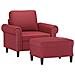 Poltrona Con Poggiapiedi Rosso Vino 60 Cm In Similpelle - Foto miniatura 2