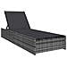 Lettino Prendisole Grigio 60x200x27 cm Polyrattan - Foto miniatura 1