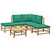 Set Salotto da Giardino 6pz con Cuscini Verdi Bambù - Foto miniatura 3