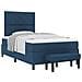 Letto Box Spring con Materasso e Panchina Blu 120x190 cm Tessuto - Foto miniatura 1