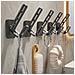 Set Di 5 Ganci Appendiabiti Adesivi Grigio Scuro - Soluzione Senza Fori Per Cucina E Bagno - Foto miniatura 3