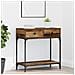 Tavolo Console Legno Vecchio 75x34.5x75 cm Legno Ingegnerizzato - Foto miniatura 2