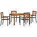 Set da Pranzo per Giardino 5 pcs Nero Poly Rattan - Foto miniatura 1