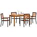 Set da Pranzo per Giardino 5 pcs Nero Poly Rattan - Foto miniatura 3