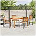 Set da Pranzo per Giardino 5 pcs Nero Poly Rattan - Foto miniatura 4