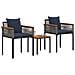 Set di Mobili da Esterno 3 pcs Grigio e Blu Navy Rattan in PE - Foto miniatura 3