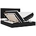 Letto con luci a strisce a LED Nero 200 x 200 cm Tessuto - Foto miniatura 1