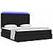 Letto con luci a strisce a LED Nero 200 x 200 cm Tessuto - Foto miniatura 3