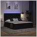 Letto con luci a strisce a LED Nero 200 x 200 cm Tessuto - Foto miniatura 6