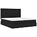 Letto con luci a strisce a LED Nero 200 x 200 cm Tessuto - Foto miniatura 7