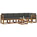 Set di divani da esterno con cuscino 7 pcs Naturale e Antracite - Foto miniatura 3