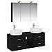 Set di mobili per il bagno 4 pcs Rovere Nero - Foto miniatura 1