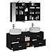 Set di mobili per il bagno 4 pcs Rovere Nero - Foto miniatura 3