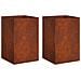 Vaso da giardino 2 pz Ruggine 40 x 40 x 75 cm Acciaio Corten - Foto miniatura 1