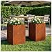 Vaso da giardino 2 pz Ruggine 40 x 40 x 75 cm Acciaio Corten - Foto miniatura 2