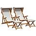 Lettino 4 pcs 3 Posizione Legno di Eucalipto Massello Crema - Foto miniatura 1