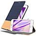 Custodia Compatibile Con Apple Iphone 7 / 7s / 8 / Se 2020 In Blu Scuro Marrone - Coperchio Protettiva Con Chiusura Magnetica, Funzione Stand E Tasca Per Le Carte - Foto miniatura 1