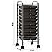 Carrello Portaoggetti Mobile Con 10 Cassetti Nero In Plastica - Foto miniatura 2