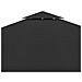 Copertura Superiore per Gazebo a 2 Strati 310 g /m² 3x3 m Nera - Foto miniatura 6
