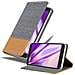 Custodia Compatibile Con Alcatel 3 In Grigio Chiaro Marrone - Coperchio Protettiva Con Chiusura Magnetica, Funzione Stand E Tasca Per Le Carte - Foto miniatura 1