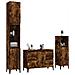 Set Mobili Da Bagno 3 Pz Rovere Fumo In Legno Multistrato - Foto miniatura 3